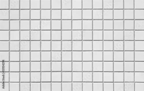 White mosaic tiles abstract background and texture or White tile wall background..