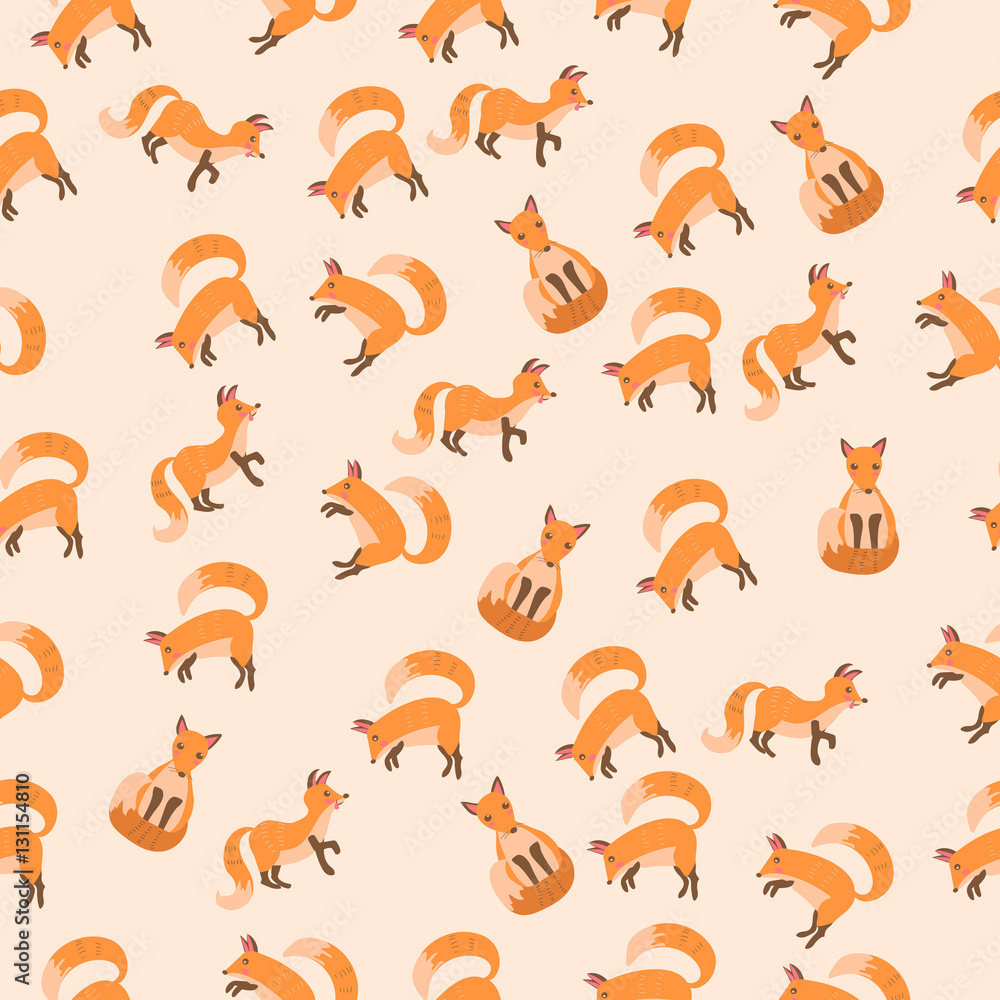Obraz premium vector illustration of a cute fox