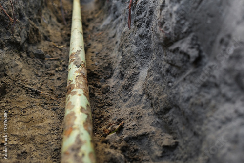 Wallpaper Mural Detail of a residential gas pipe in a trench. Torontodigital.ca