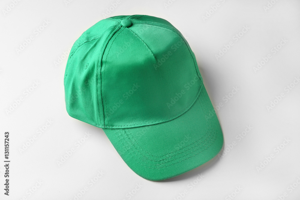 Blank green baseball cap on white background Blank green baseball cap on white background