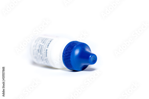 Foto glaucoma eye drops, blue bottle