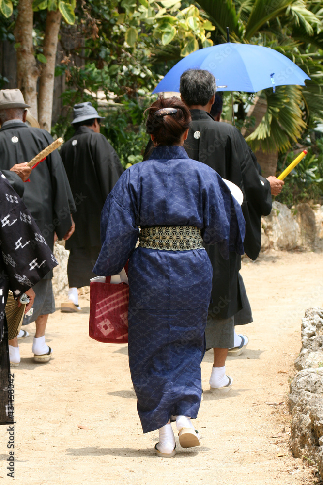 People Worship in Temple -Taketomi Island , Okinawa, Japan