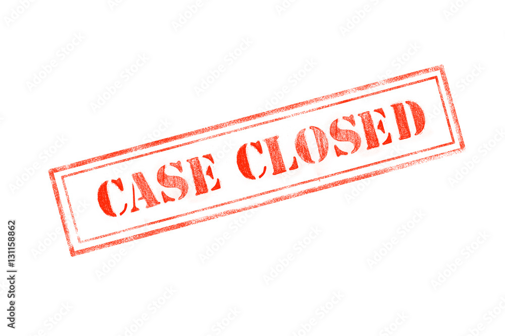 custom made wallpaper toronto digital'CASE CLOSED ' rubber stamp over a white background