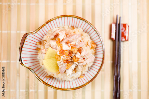 The turkey meat rice is famous for its traditional Chiayi snacks in Taiwan.