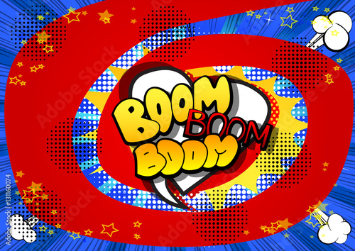 Vector illustrated comic book explosion with boom word.