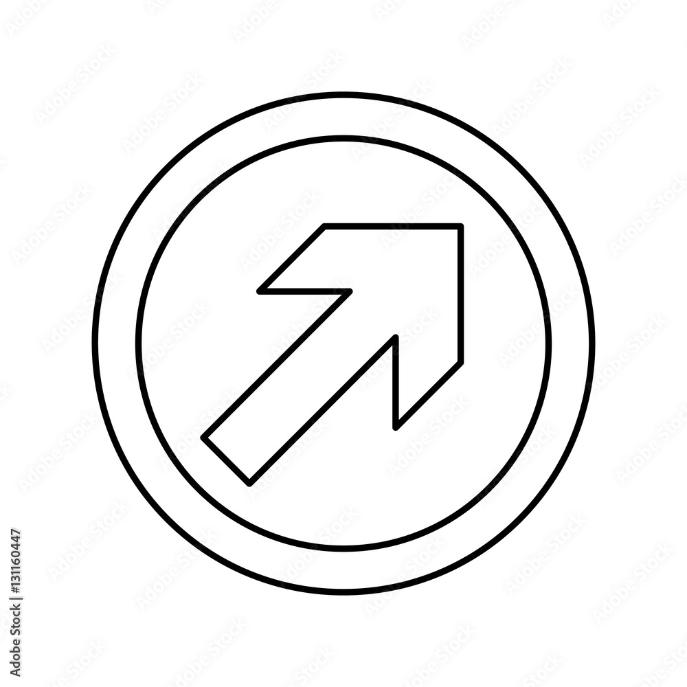 Arrow in round emblem icon vector illustration graphic Arrow in round emblem icon vector illustration graphic