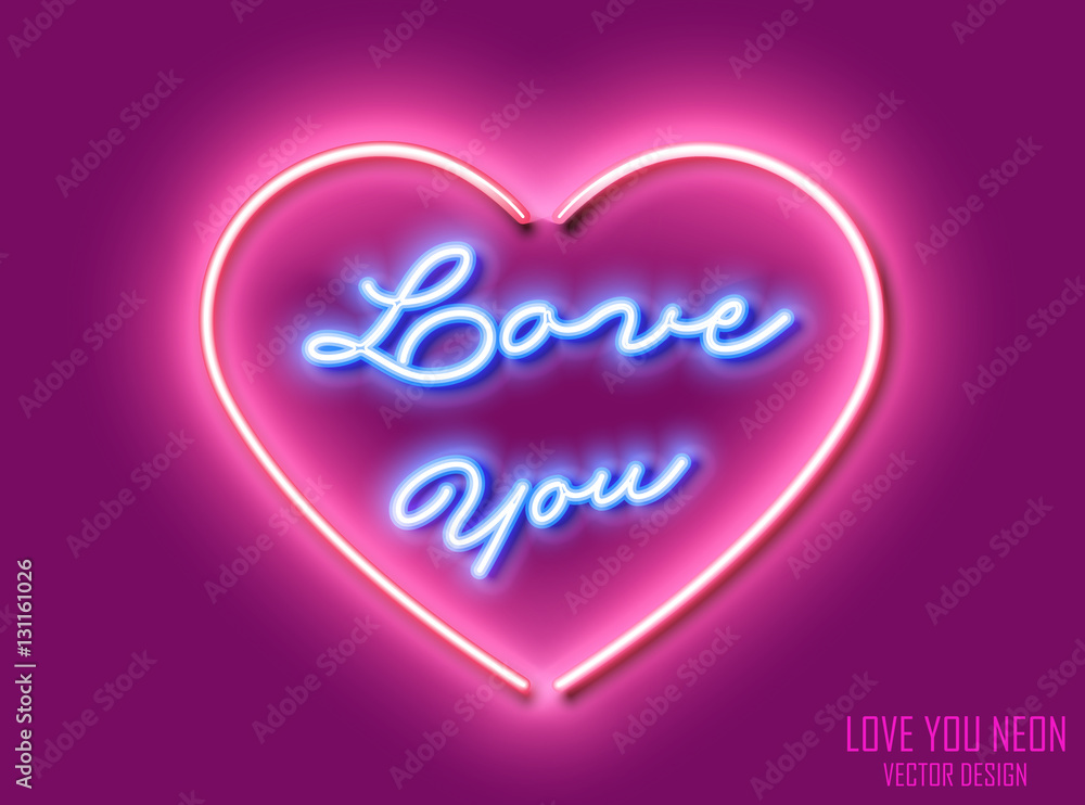 Love You Heart Neon Sign