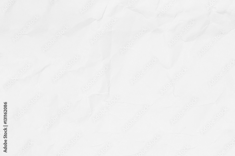 Obraz premium Crumpled white paper texture or paper background for design with copy space for text or image.