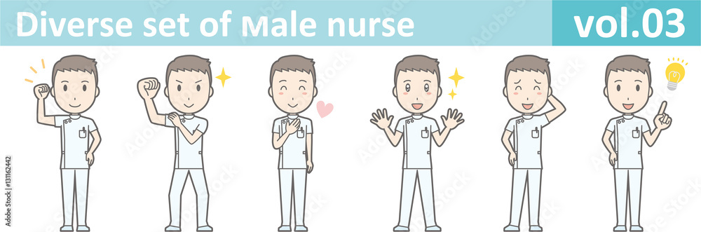 Diverse set of male nurse , EPS10 vector format vol.03 Diverse set of male nurse , EPS10 vector format vol.03