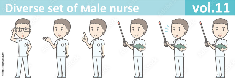 Diverse set of male nurse , EPS10 vector format vol.11 Diverse set of male nurse , EPS10 vector format vol.11
