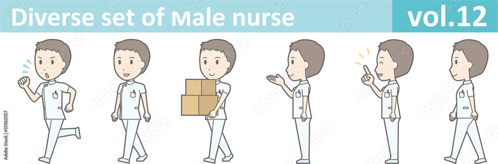 Diverse set of male nurse , EPS10 vector format vol.12 Diverse set of male nurse , EPS10 vector format vol.12