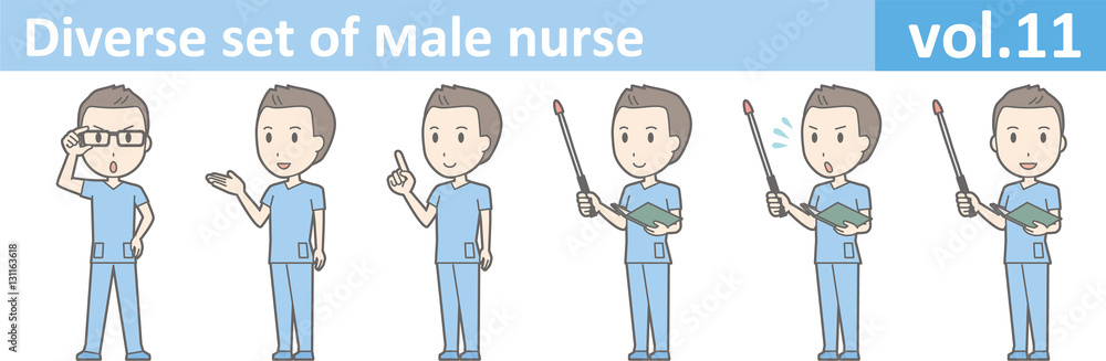 Diverse set of male nurse , EPS10 vector format vol.11 Diverse set of male nurse , EPS10 vector format vol.11