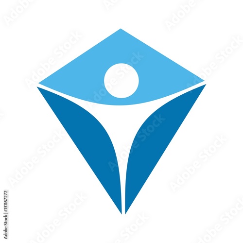 kite logo with person symbol. logo template. eps 8.