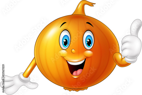 Cartoon onion giving thumbs up