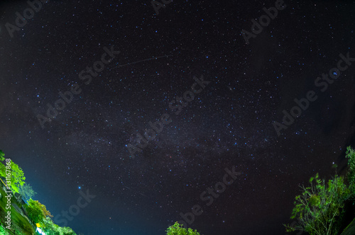 Milky way over Huai Nam Dang National Park in Chiang Mai, North of Thailand