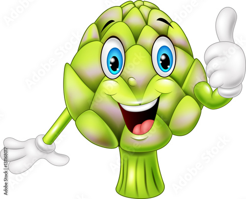 Cartoon artichoke giving thumbs up