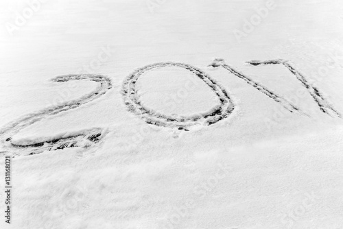 2017 inscription on the snow © watman