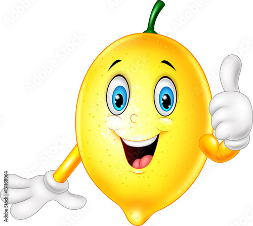 Cartoon lemon giving thumbs up