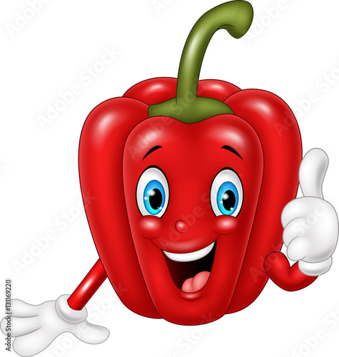 Cartoon paprika giving thumbs up