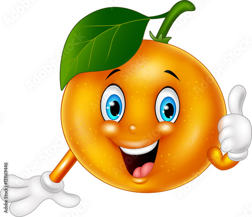 Cartoon orange giving thumbs up