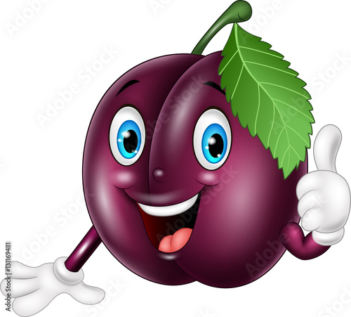 Cartoon plum giving thumbs up