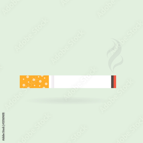 Cigarette with smoke icon. Vector Illustration EPS 10.