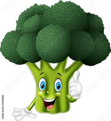 Cartoon broccoli giving thumbs up