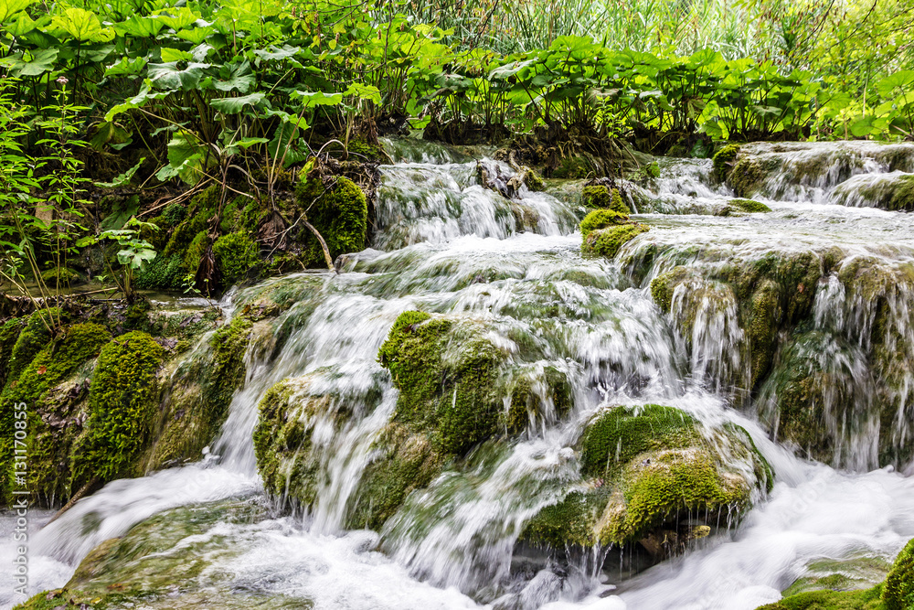 Croatia. Waterfall of Plitvice lake.