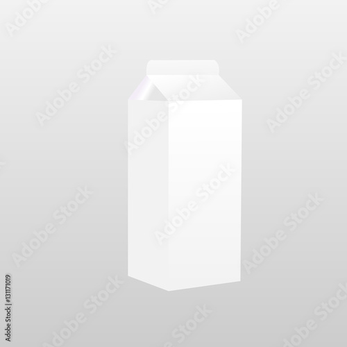 White packaging of milk on a gray background. Vector illustration.