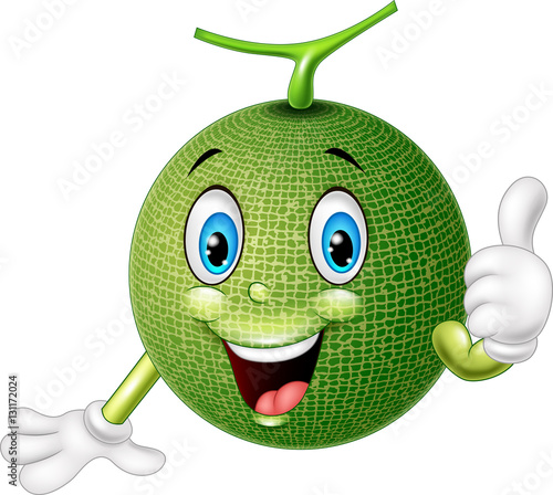 Cartoon melon giving thumb up