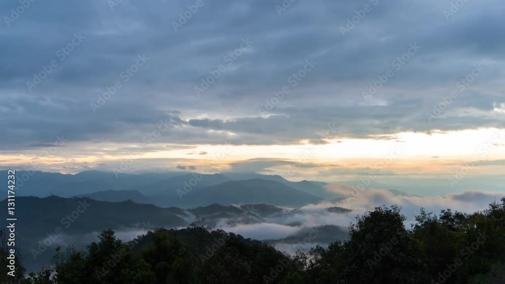 4k Time Lapse Fog Of Sunrise And Mountain,Mae Moei National Park Thailand 4k Time Lapse Fog Of Sunrise And Mountain,Mae Moei National Park Thailand