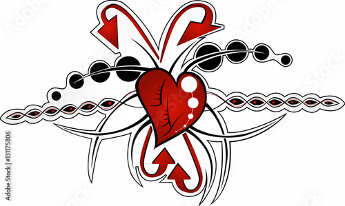 Valentines day card tatoo