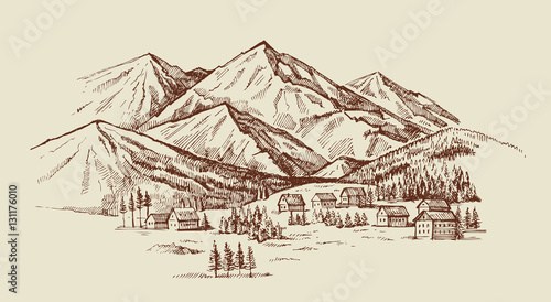 mountain landscape vector illustration