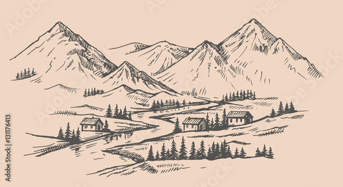 mountain landscape vector