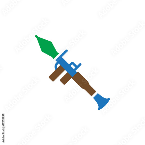 Rocket propelled grenade launcher, RPG icon vector, filled flat sign, solid colorful pictogram isolated on white. Symbol, logo illustration