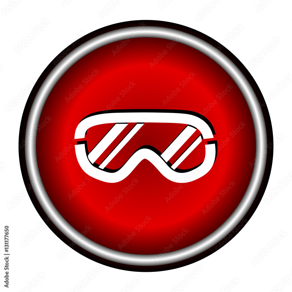 Ski goggles icon on white background, vector illustration Ski goggles icon on white background, vector illustration