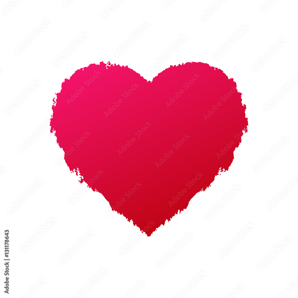 Red Heart symbol. Isolated hand drawn vector sign Red Heart symbol. Isolated hand drawn vector sign