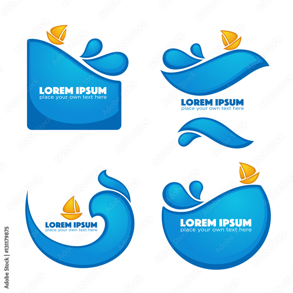 summer wave, vector collection of stickers and labels.. summer wave, vector collection of stickers and labels..