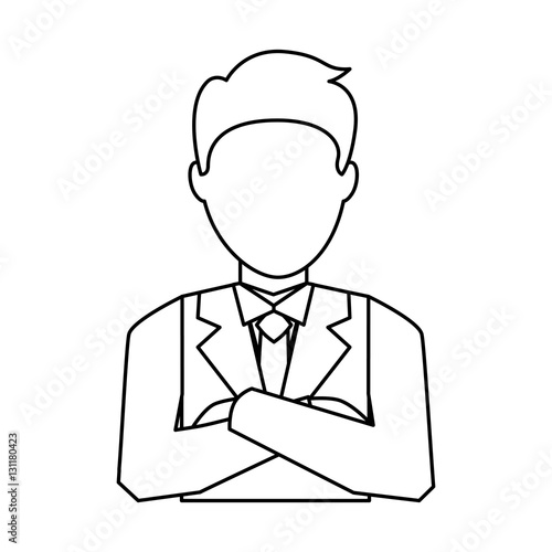 businessman avatar line icon vector illustration design