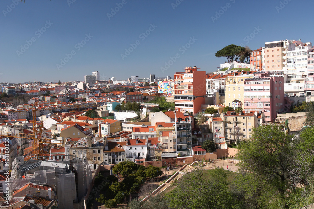 Lisbonne, panorama vue du Mirador Sophia de Mello Breyner Andresen 