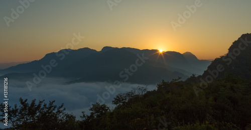Mountain view in Laos, from Nong Khiaw village viewpoint