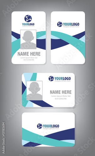 Vertical and Horizontal Identification id cards set Vector illustration