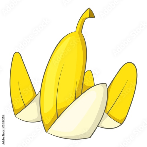 Banana peel icon. Cartoon illustration of banana peel vector icon for web