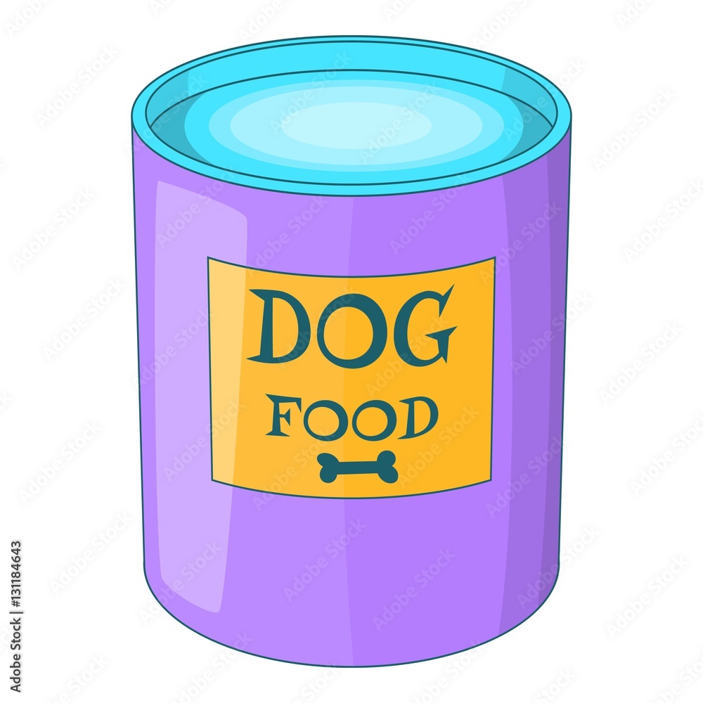 Dog food can icon. Cartoon illustration of dog food can vector icon for web Dog food can icon. Cartoon illustration of dog food can vector icon for web
