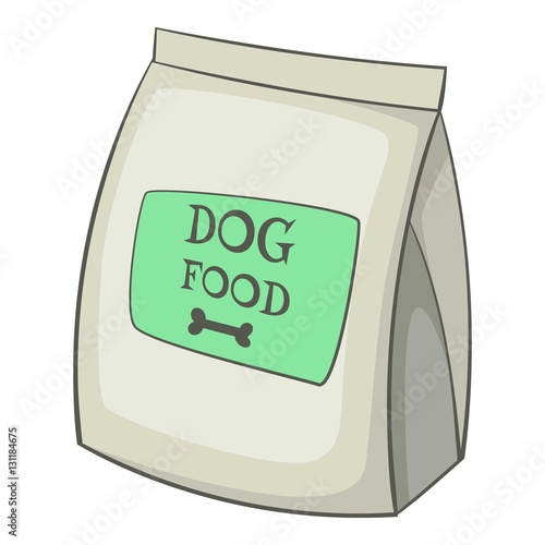 Dog food bag icon. Cartoon illustration of dog food bag vector icon for web