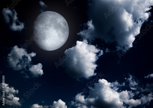 The moon in the night sky