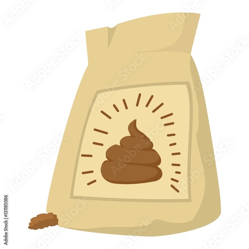 Fertilizer bag icon. Cartoon illustration of fertilizer bag vector icon for web design