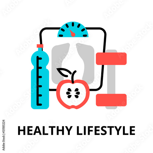 Concept of healthy life icon