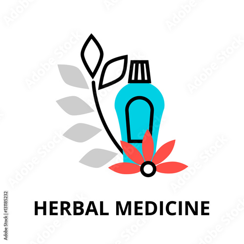 Concept of herbal medicine icon