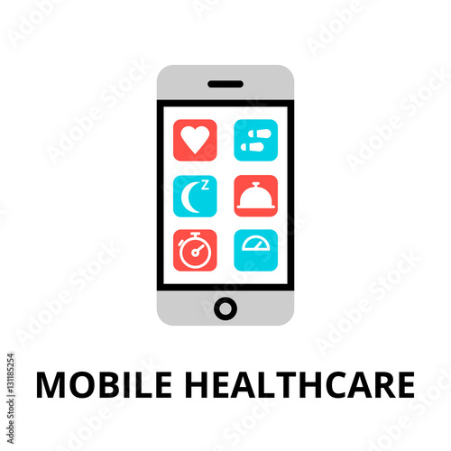 Concept of mobile healthcare icon